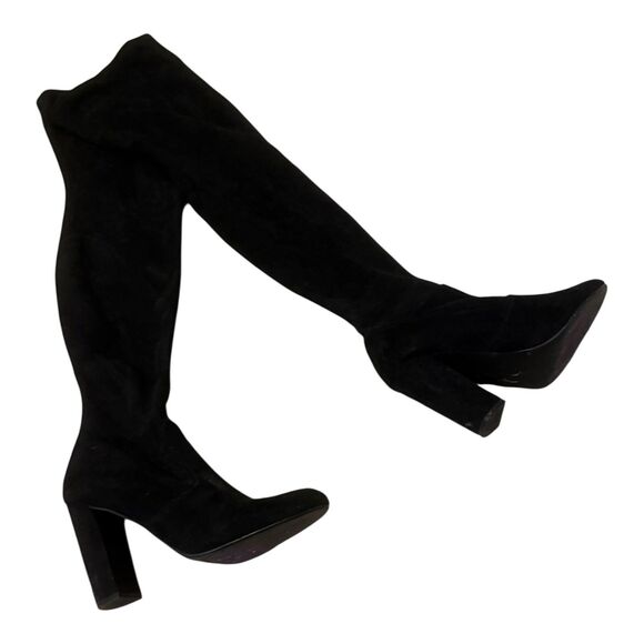 Steve Madden Ezra Thigh High Boot, Black Faux Suede Over The Knee Women’s 9M - Picture 3 of 13